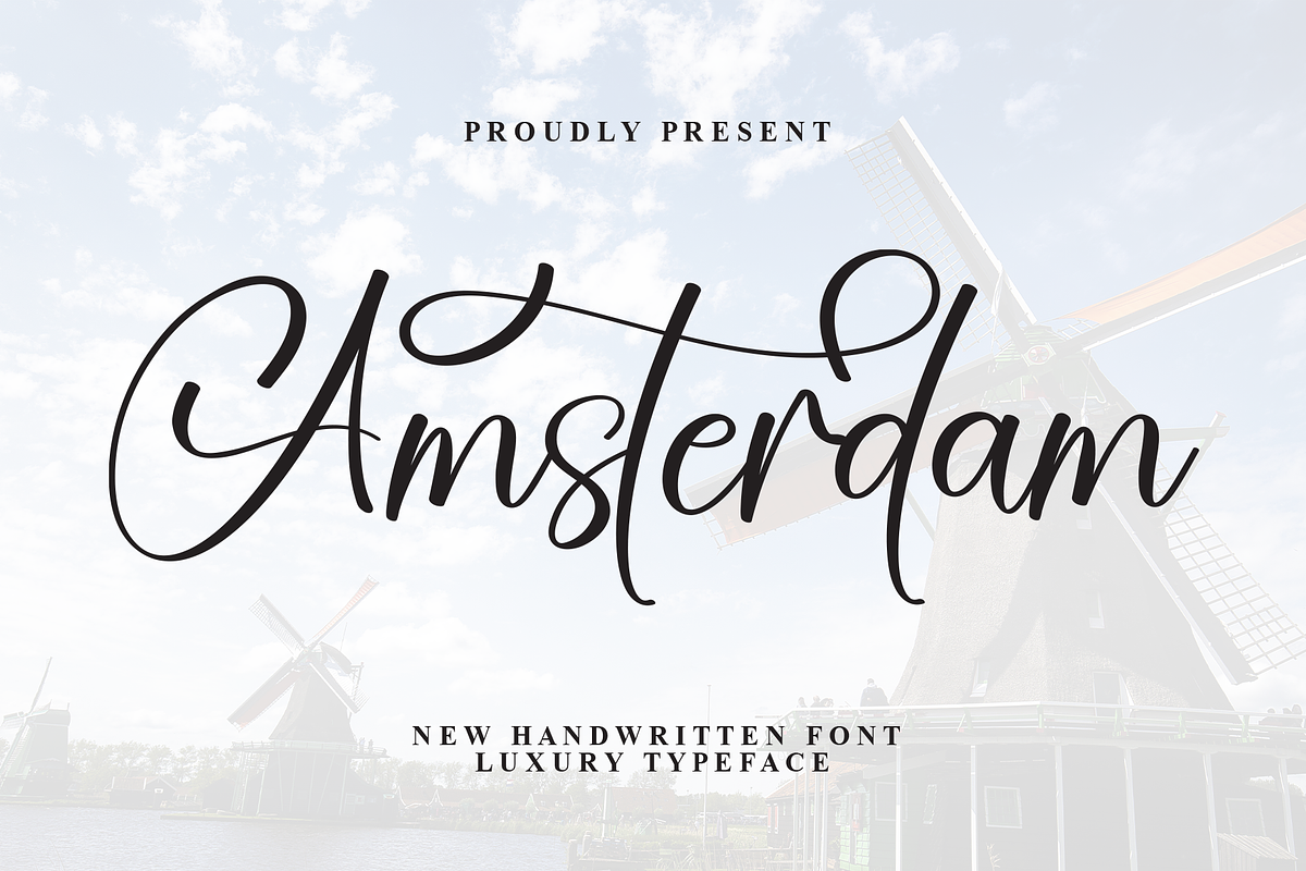 Amsterdam | Script Font, a Handwritten Font by Scratchones (Photo 1 of 9)
