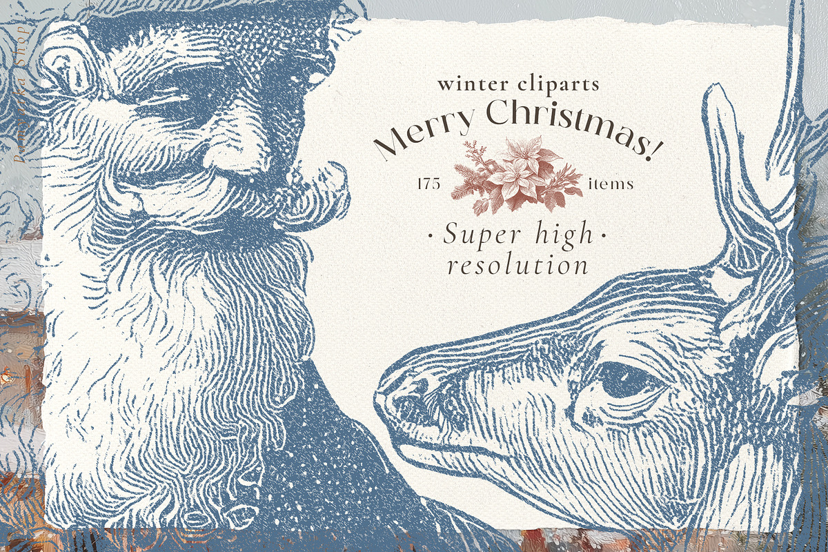 Merry Christmas! Vintage winter set, a Seasonal Illustration by Pamyatka Shop (Photo 14 of 20)