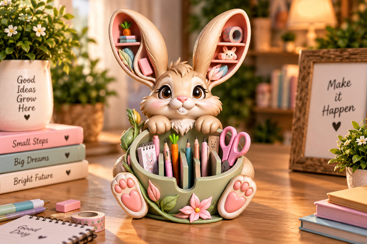 Bunny Organizer 3D Print STL, an Animal 3D Model by Creative Art (Photo 3 of 4)