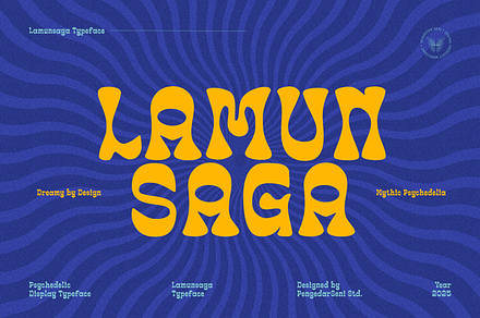 Lamunsaga – Psychedelic Typeface, a Font by Pengedar Seni