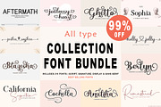All Type Collection Font Bundle, a Script Font by Bosstype Studio (Thumbnail 1 of 45)