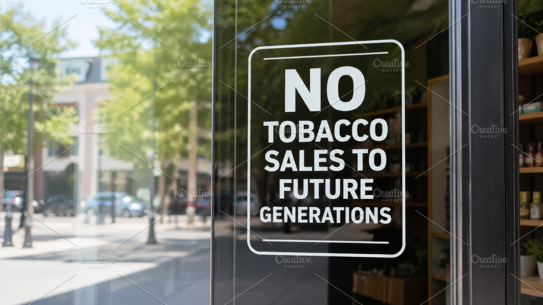 Tobacco regulation notice on storefr, a Photo by Dvoevnore photos