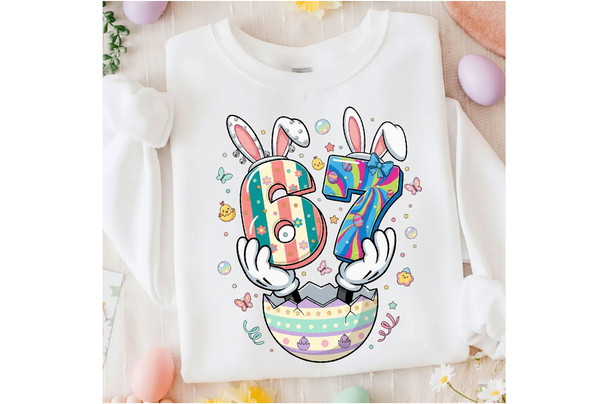 Funny 67 Easter Bunny Ears PNG, an Illustration by Designking (Photo 5 of 6)