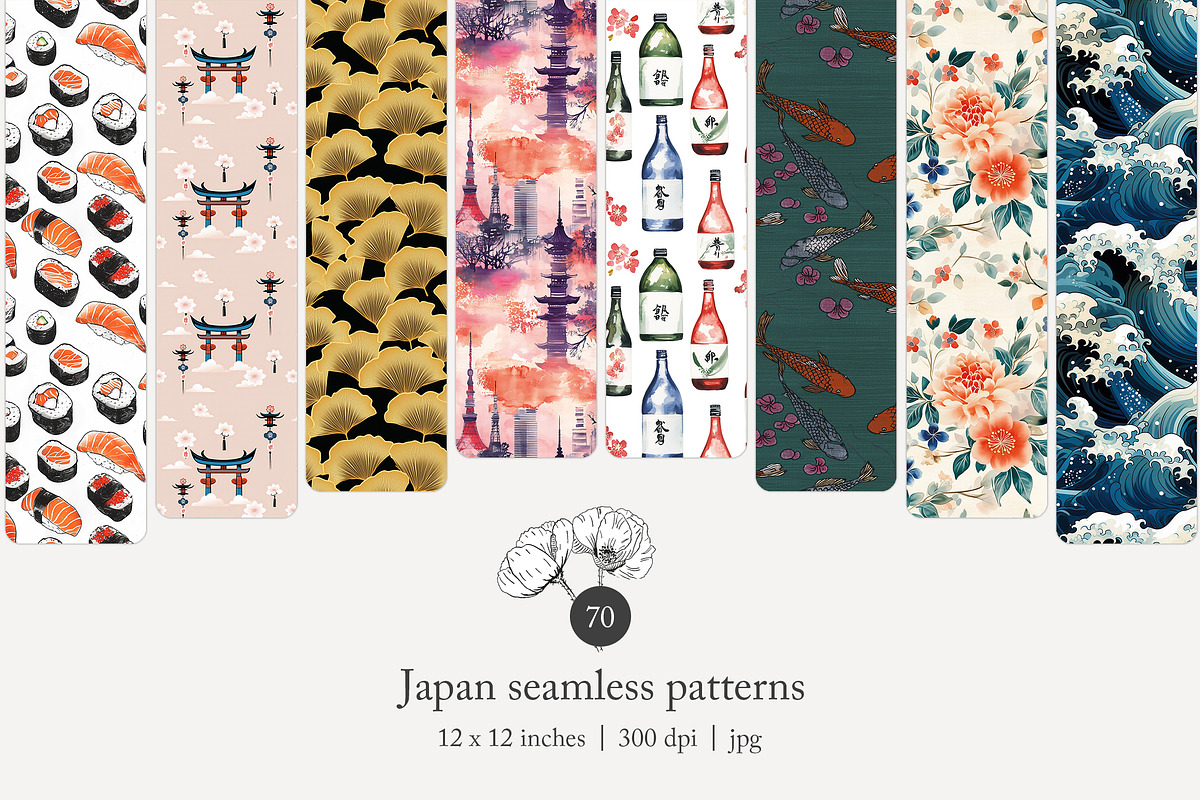 70 Japan seamless pattern, a Pattern Graphic by Poppy Lane Studio (Photo 1 of 10)