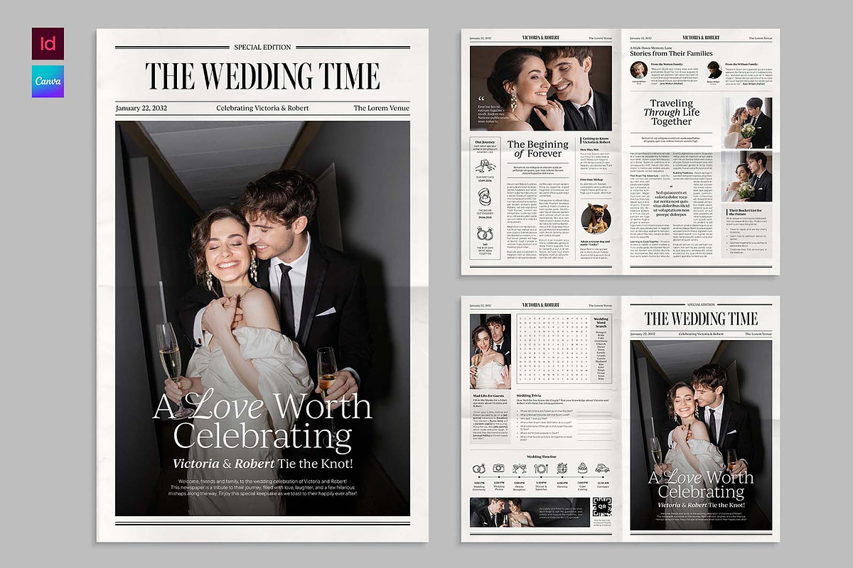Wedding Newspaper Template, a Brochure Template by BrandPacks (Photo 1 of 4)