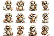 Whimsical Easter Owl Clipart, an Illustration by Designking (Thumbnail 3 of 5)