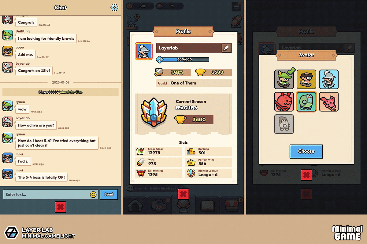 GUI Pro - Minimal Game Light, an UI Kit Template by LAYERLAB (Photo 39 of 51)