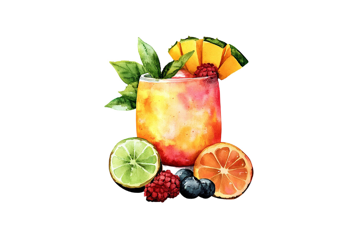 Watercolor Fruits Cocktail Summer, an Illustration by Craft Nest (Photo 11 of 12)