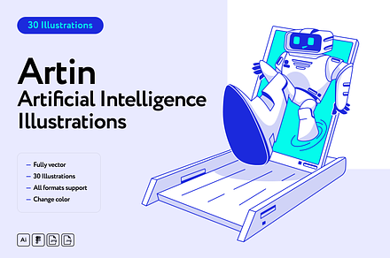Artin Artificial Intelligence, a Technology Illustration by Welovegraphics