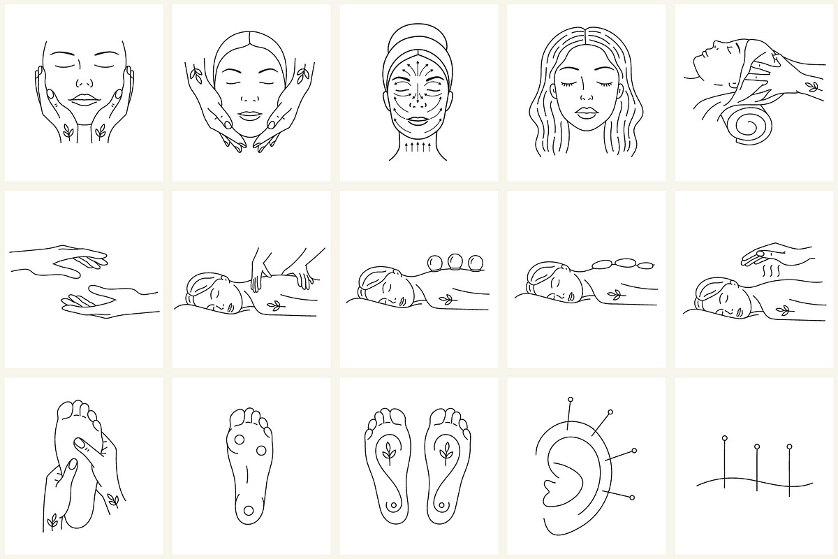 Holistic Medicine Line Icon Set, an Outline Icon by NatalieArtShop (Photo 2 of 15)