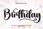 Birthday | Script Font, a Handwritten Font by Scratchones (Thumbnail 1 of 9)