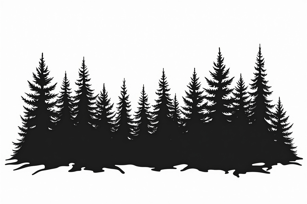 Pine Forest Silhouette Bundle, an Object Graphic by balal (Photo 11 of 16)