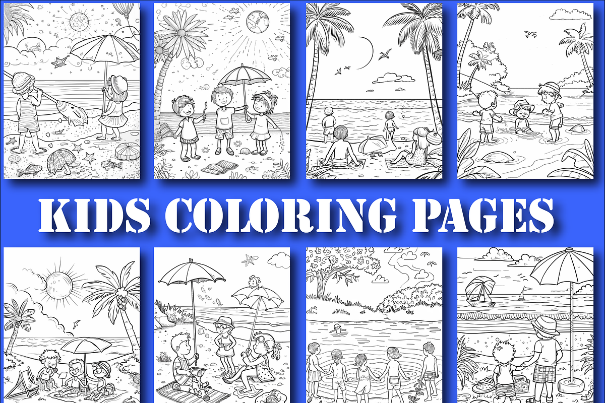 Summer Coloring Pages for Kids, a Seasonal Illustration by Design Zone (Photo 4 of 7)