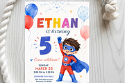 Superhero Birthday Invitation, an Invitation Template by heynomi (Thumbnail 11 of 19)