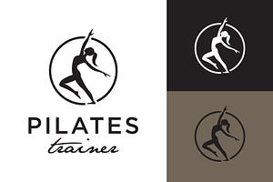Woman Pilates Gym Trainer Logo, a Branding & Logo Template by funpixel