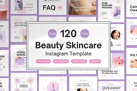 120 Beauty Instagram Template, a Social Media Template by Branding Victory STD