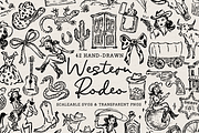Rodeo Clipart, Western Doodles, an Object Illustration by The October Creative (Thumbnail 1 of 6)
