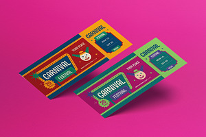 Red Flat Design Carnival Ticket