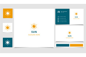 Sun Logo Design With Editable Slogan