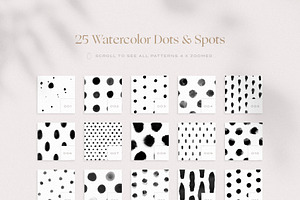 25 Watercolor Polka Dot Patterns