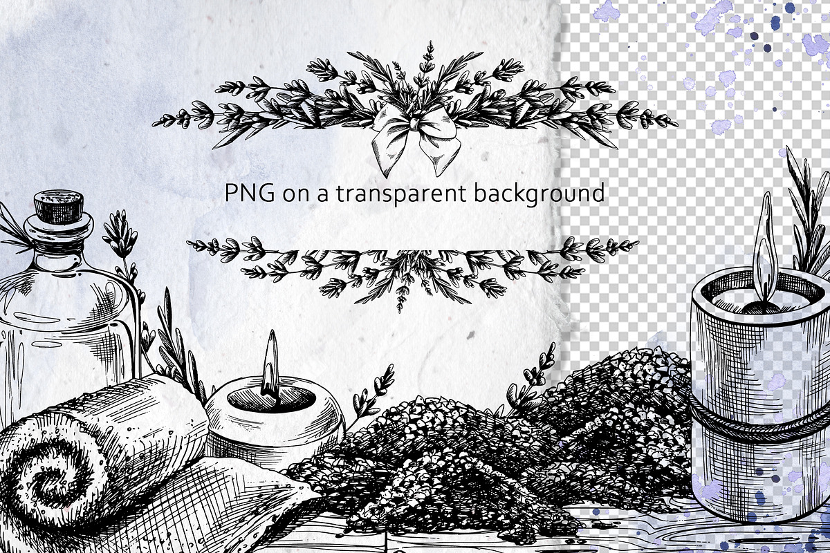 Cosmetics lavender SPA line clipart, an Illustration by NATASHA CHU (Photo 10 of 16)