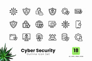 Cyber Security Outline Icons, an Outline Icon by Zeer Graphic (Thumbnail 2 of 2)