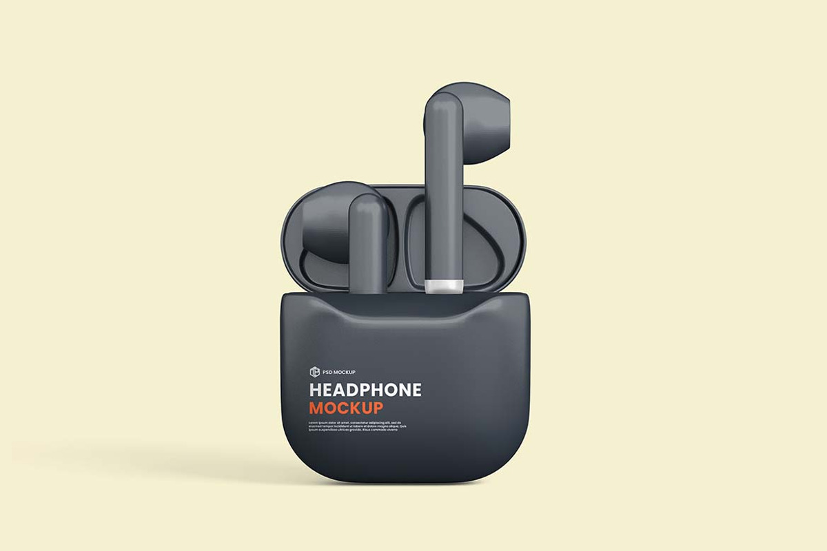 Earphone Mockup, a Wearable Device Mockup by tiyasprabawa (Photo 2 of 5)
