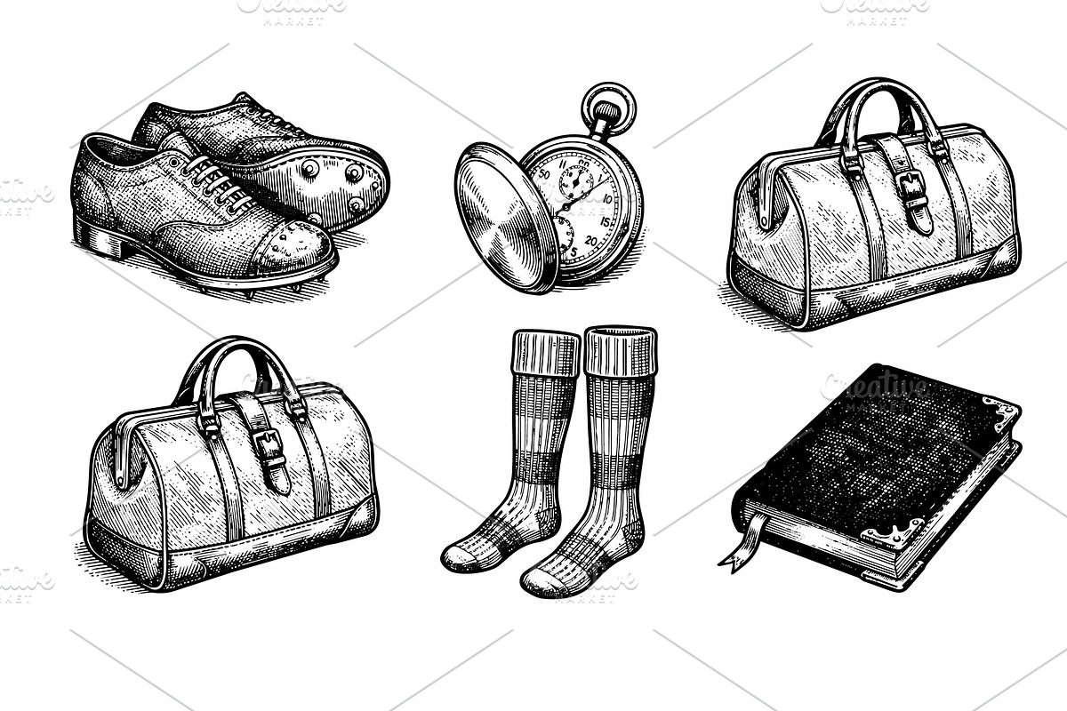 Running Gear Vintage Engraving, a Sport Illustration by Huza Studio (Photo 13 of 13)