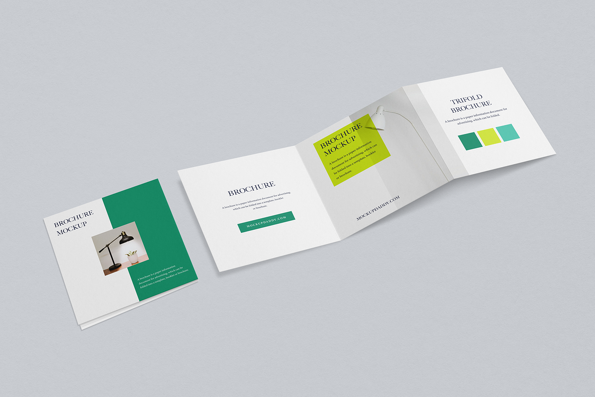 3 Folds Square Brochure Mockup preview 4