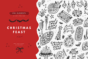 Christmas Feast | Hand drawn clipart, a Seasonal Illustration by Favete Art (Thumbnail 1 of 10)