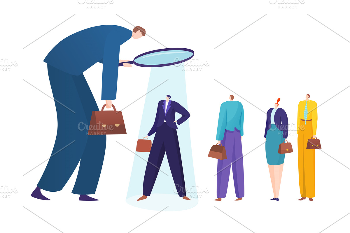 Recruiting concept, hiring employees, a Person Illustration by VectorsBang