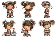 Christmas Pajama Party Clipart, an Illustration by Craft Nest (Thumbnail 3 of 11)