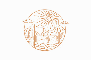 West America Desert Arizona Logo, a Branding & Logo Template by Signatoro