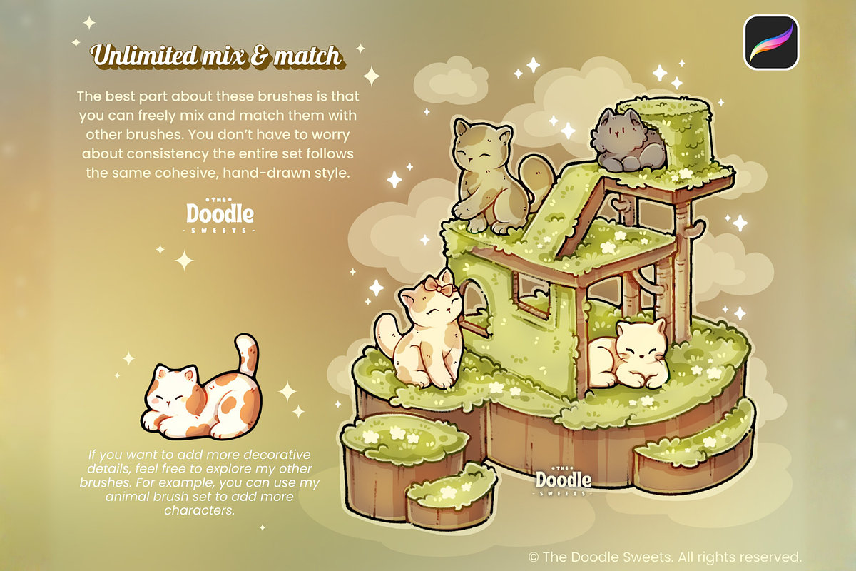 Nuzzlewood Cats Brushes Set, a Brush Add-On by TheDoodleSweets (Photo 5 of 5)