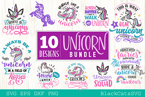 Unicorn SVG bundle 10 designs