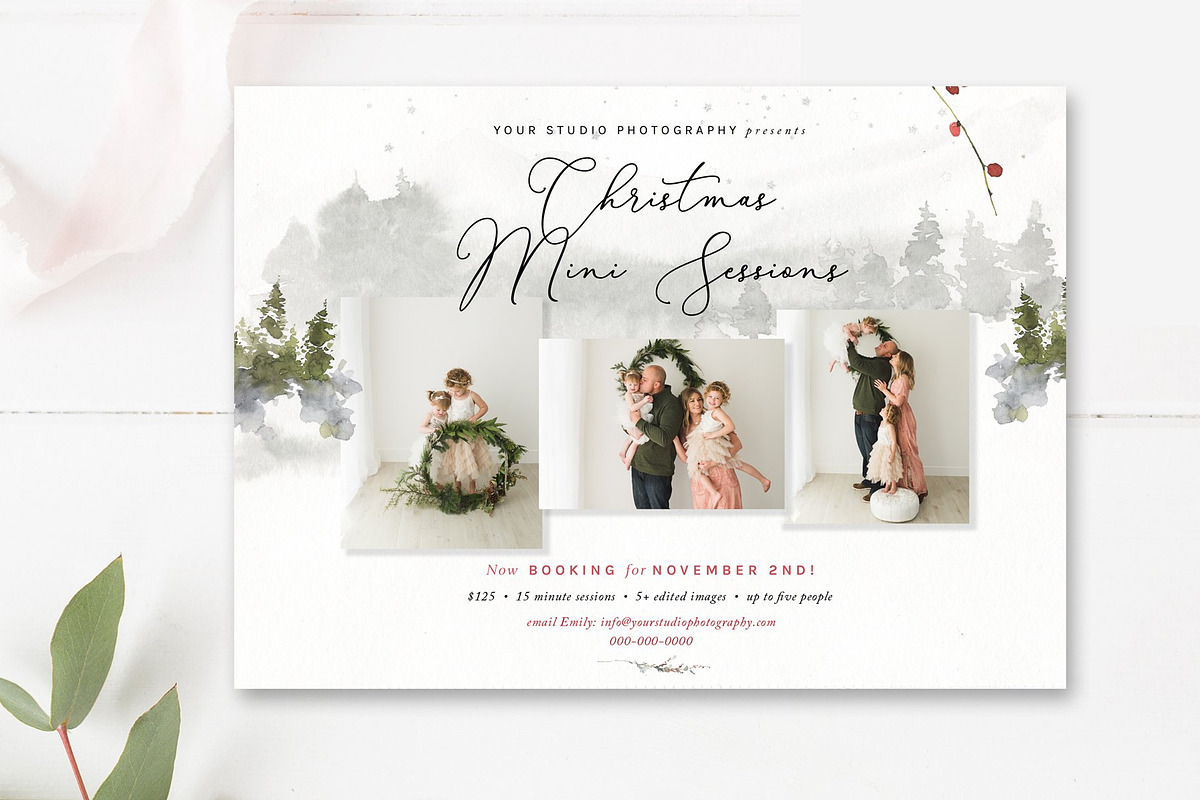 Christmas Mini Session Marketing, a Flyer Template by By Stephanie Design (Photo 3 of 6)