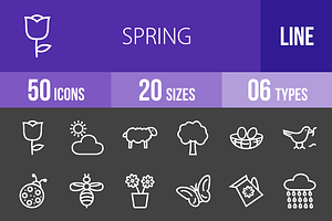 50 Spring Line Inverted Icons