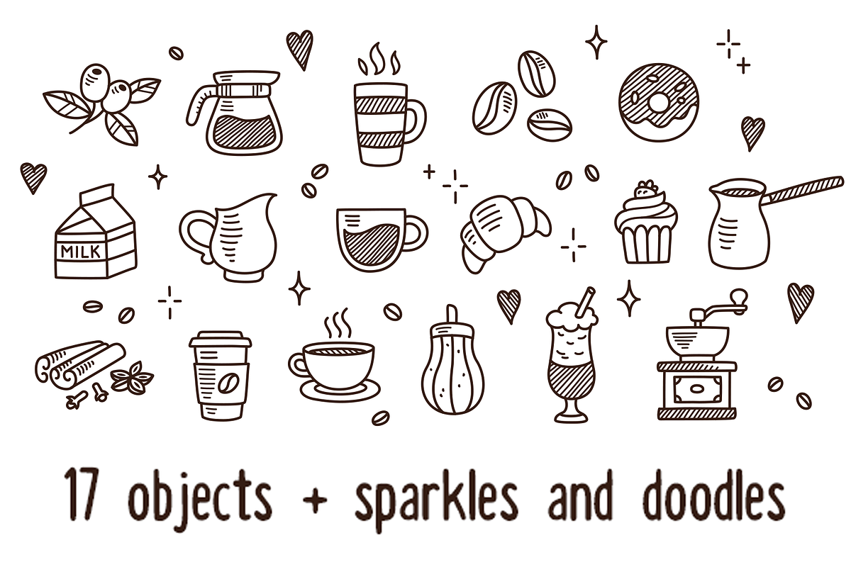 Vector coffee doodles, a Food Illustration by Irina Mir (Photo 2 of 3)
