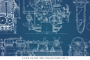 64 Vintage Mechanical Blueprints