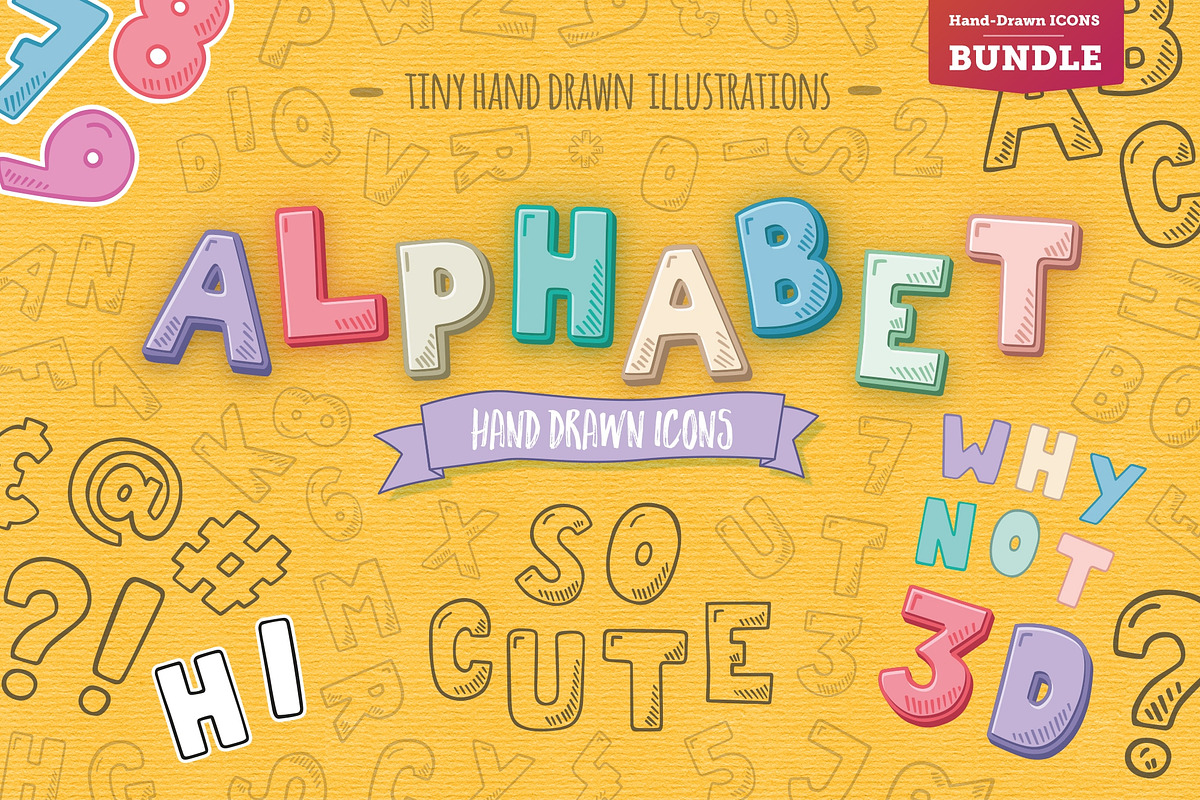 Hand-Drawn Alphabet Icons, an Icon by Good Stuff No Nonsense (Photo 1 of 12)