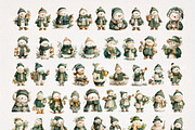 Snowman Christmas Clipart 45 PNG, a Seasonal Illustration by EleSArtDesign (Thumbnail 2 of 4)