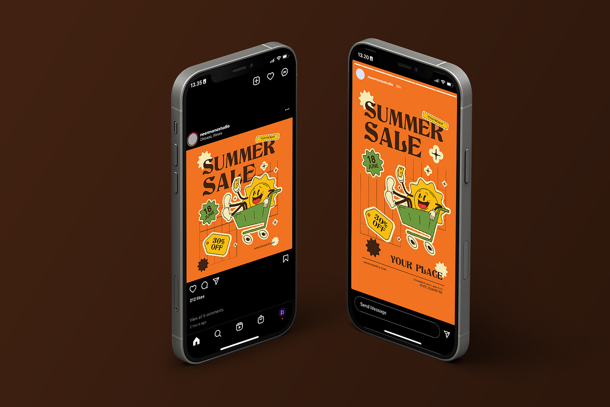 Orange Retro Summer Sale Flyer, a Flyer Template by Neermana (Photo 4 of 4)