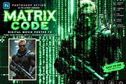 MATRIX CODE —Digital Movie Poster FX, an Action Add-On by Studio Retouch (Thumbnail 1 of 11)