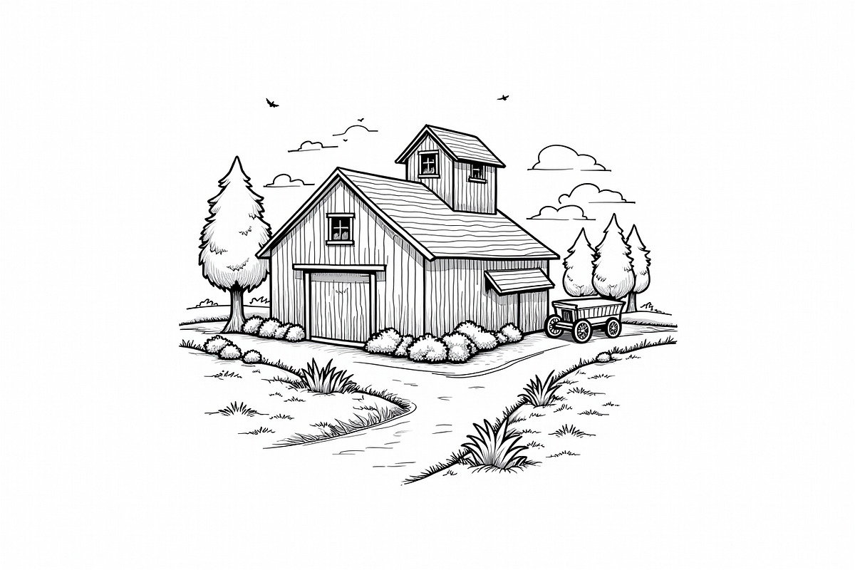 Rustic Farmhouse Vintage Set, an Illustration by BIPLOB EXPERT (Photo 7 of 7)