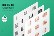 Landmarks of the UK - London, a Duotone Icon by Jozsef Balazs-Hegedus (Thumbnail 1 of 6)