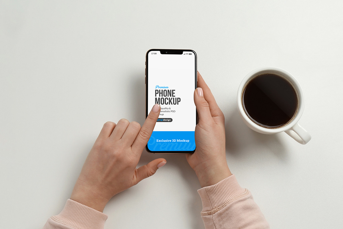 iPhone Mockup Coffee Flat Lay, an iPhone Mockup by SimplDesign (Photo 2 of 2)