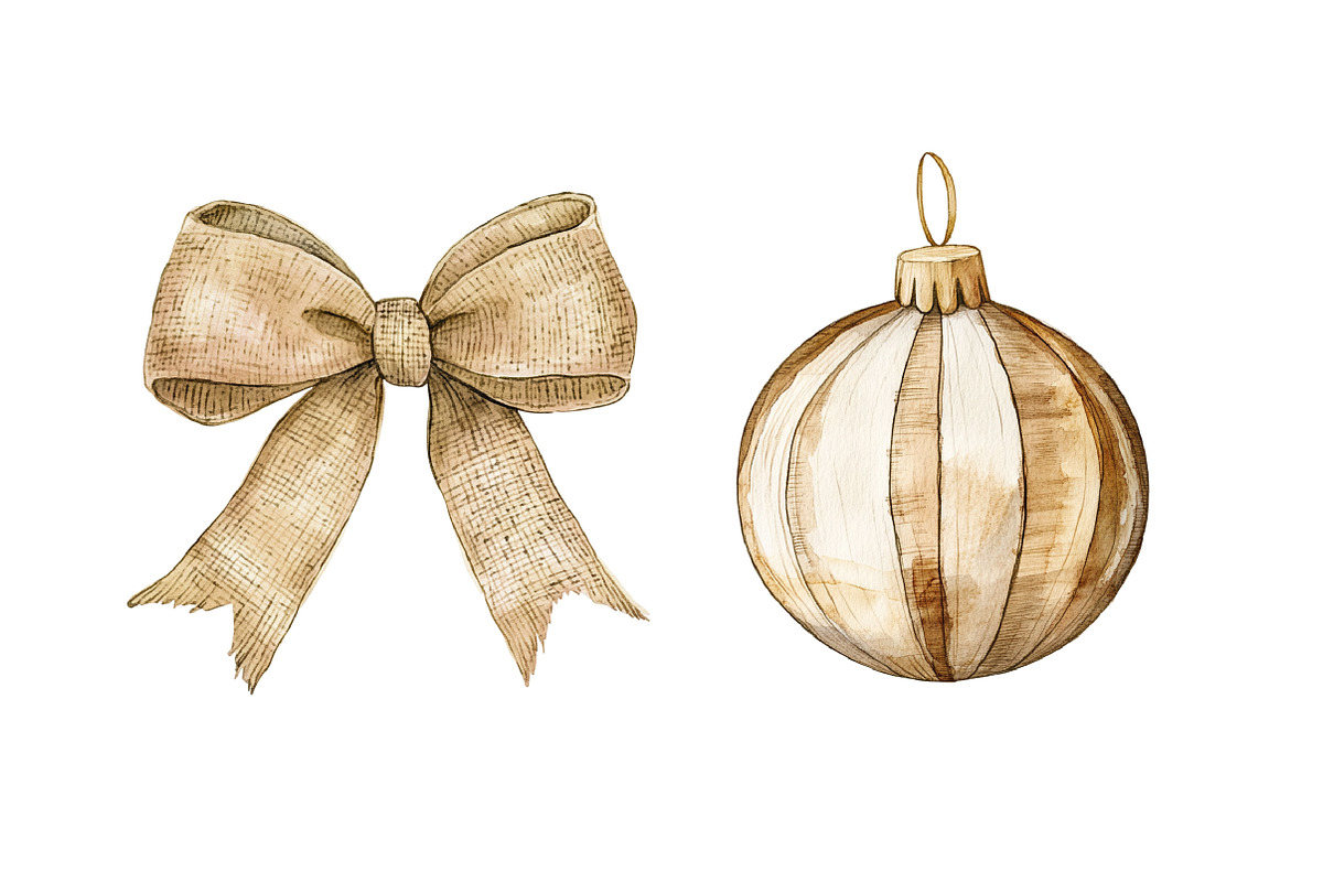 Neutral Rustic Christmas Clipart, an Illustration by Design Market (Photo 4 of 4)