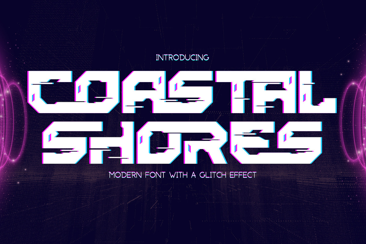 COASTAL SHORES - CYBERPUNK FONT, a Sans Serif Font by 177Studio (Photo 1 of 7)