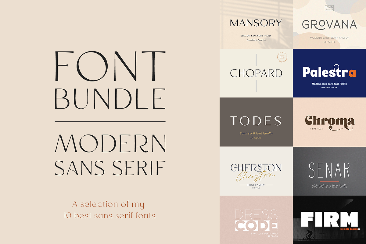 Modern Sans Serif Bundle, a Sans Serif Font by Larin Type Co.