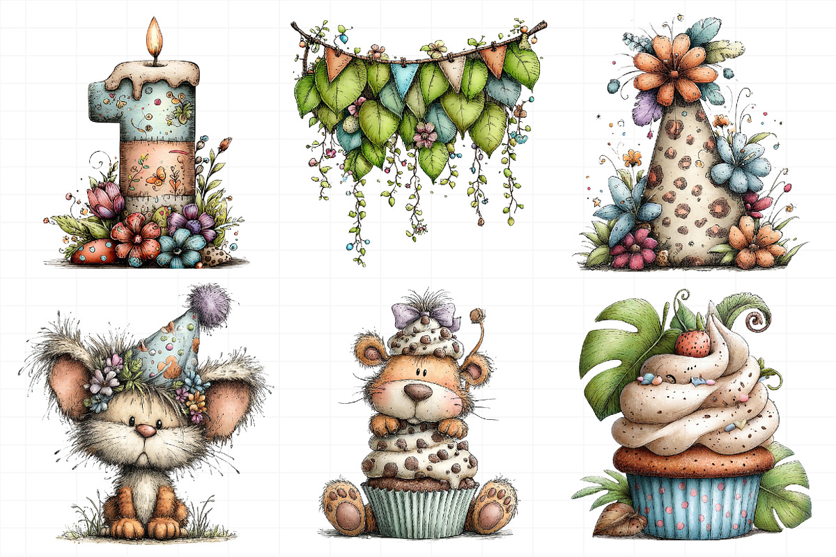 Watercolor Birthday Tropics Clipart, an Illustration by Daily.Designs (Photo 7 of 8)